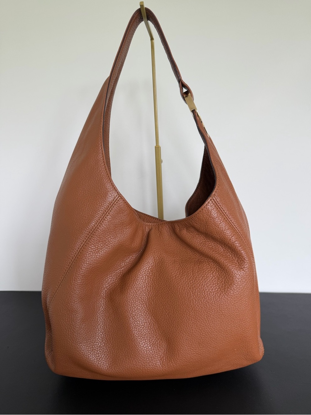 Michael Kors Leather Fulton Large Hobo Shoulder Bag Brown - Picture 2 of 10